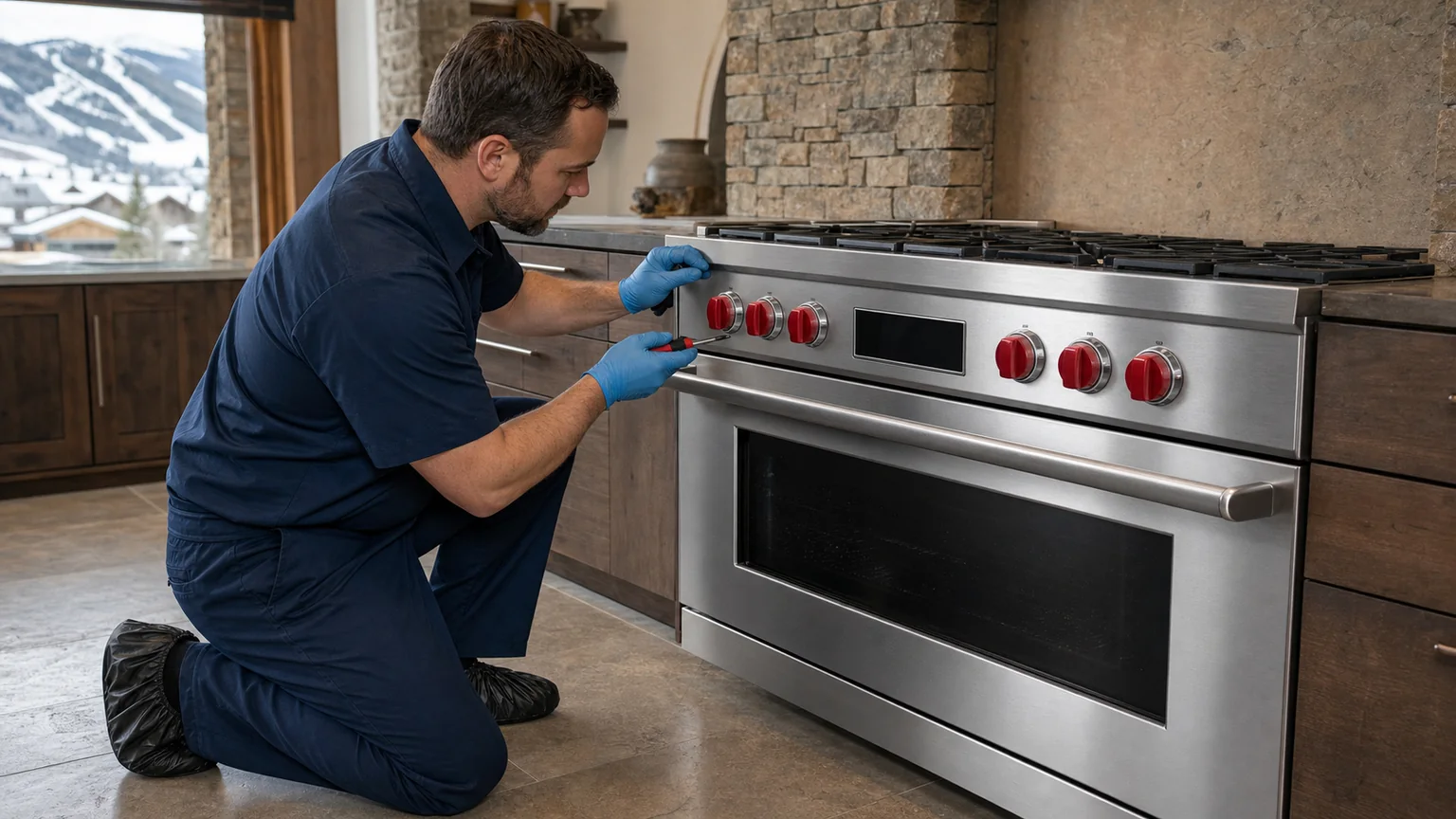 Premium kitchen range prepared for a professional diagnostic visit